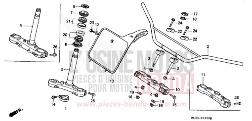 ROHRGRIFF/OBERE BRUECKE/ LENKSCHAFT (-CR500RR) CR500RP de 1993